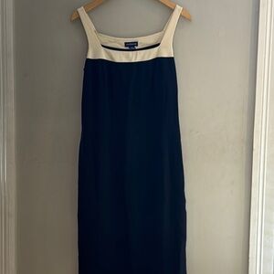 Ann Taylor Black and Cream Midi Dress